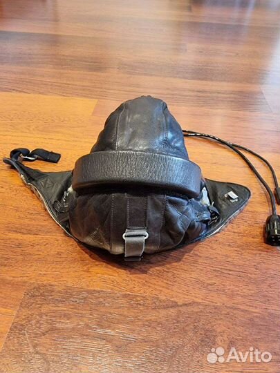 Шлемофон летный зима кожа мех 58