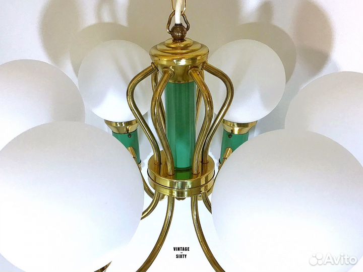 Редкая винтажная люстра на 6 ламп Польша