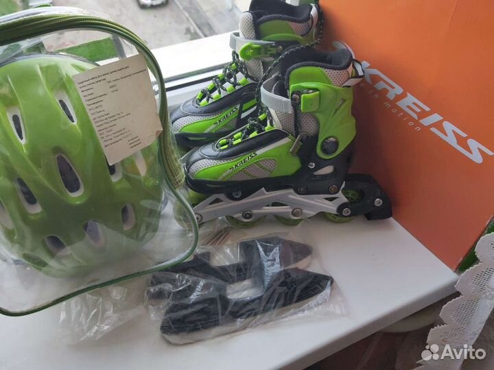 Роликовые коньки 29-32 2в1 kreiss + защита