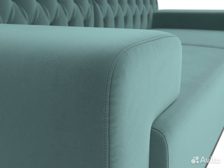 Диван кухонный прямой Мюнхен Люкс, велюр, бирюзовый