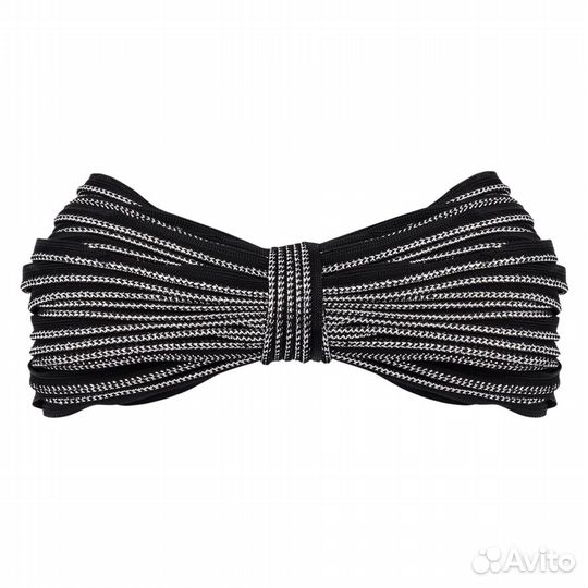 3AR3616 Кант отделочный с люрексом 12мм*35м, цв. черный/серебро, 35 м