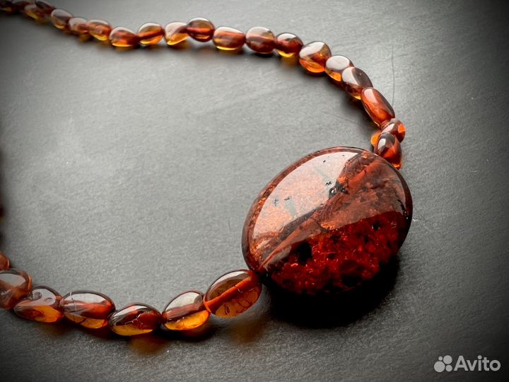 Чокер из натурального янтаря 40 см