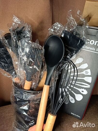 Набор кухонных принадлежностей(силикон, дерево)