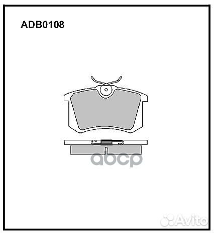 Колодки тормозные дисковые зад ADB0108 alli