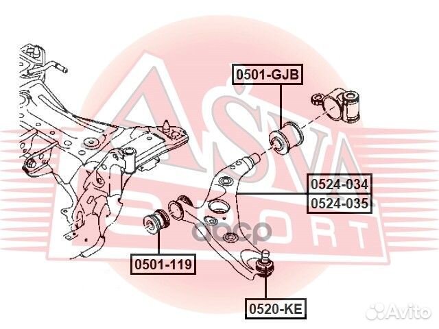 Рычаги подвески 0524035 asva