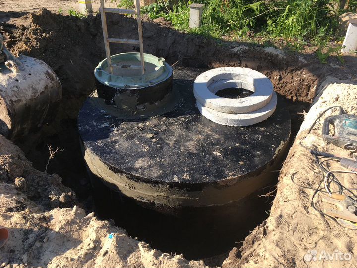 Септик переливной из жб колец