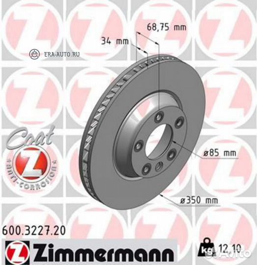 Zimmermann 600.3227.20 Торм.диск пер.вент.350x34 R