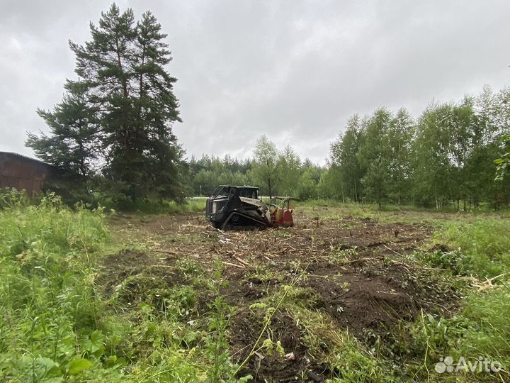 Услуги мульчера, минипогрузчика