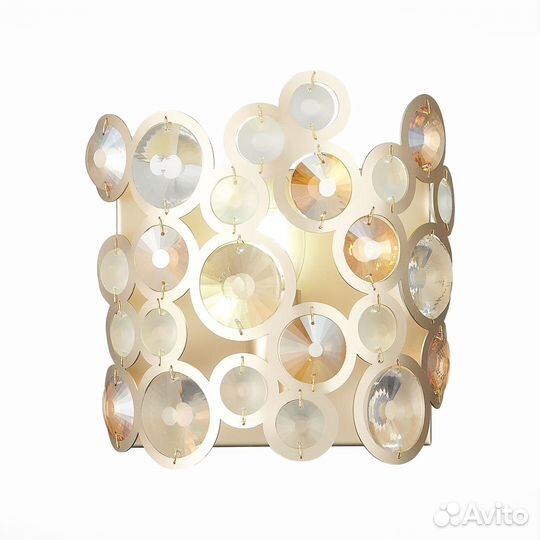 Бра настенный металлический со стеклом