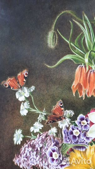 Картина, букет цветов, акварель