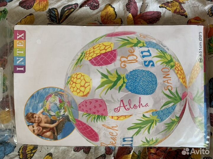 Плот для бассейна, мяч, нарукавники