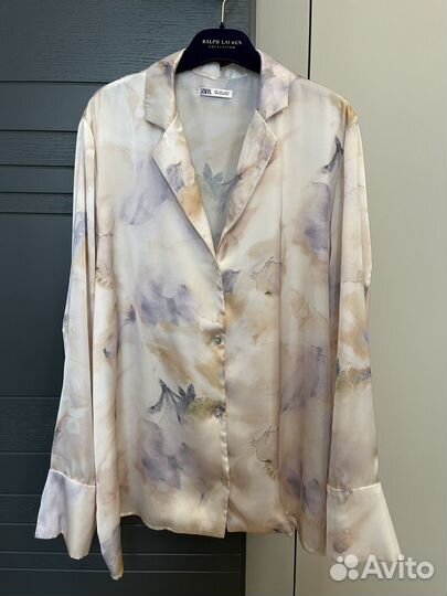 Рубашка в пижамном стиле Zara