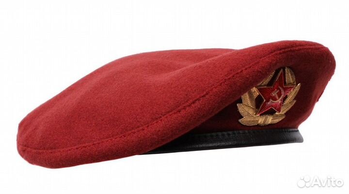 Берет краповый бордовый с кокардой вс