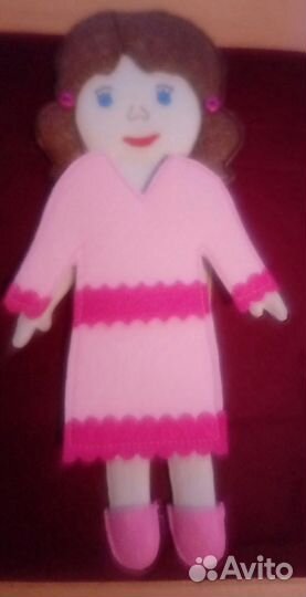 Кукольный шкаф, одежда и кукла 22см высота