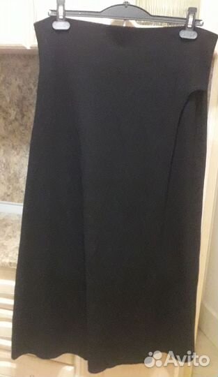 Женская чёрная трикотажная юбка, р.48