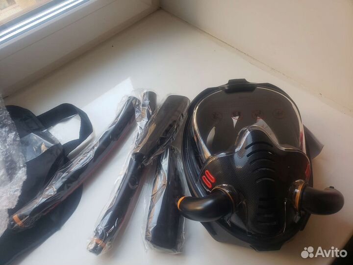 Подводная маска полнолицевая двойная трубка