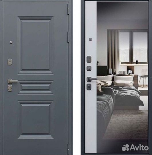 Дверь входная серая металлическая Барселона
