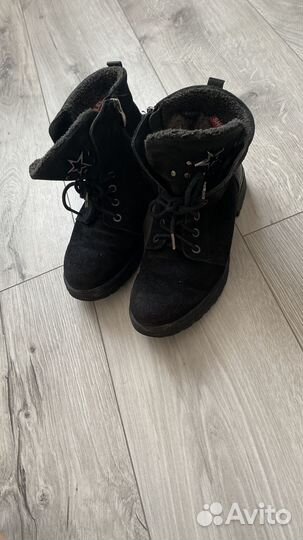 Ботинки для девочки натуральная замша и кожа