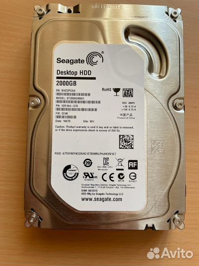 Внутренний жесткий диск seagate 2 тб