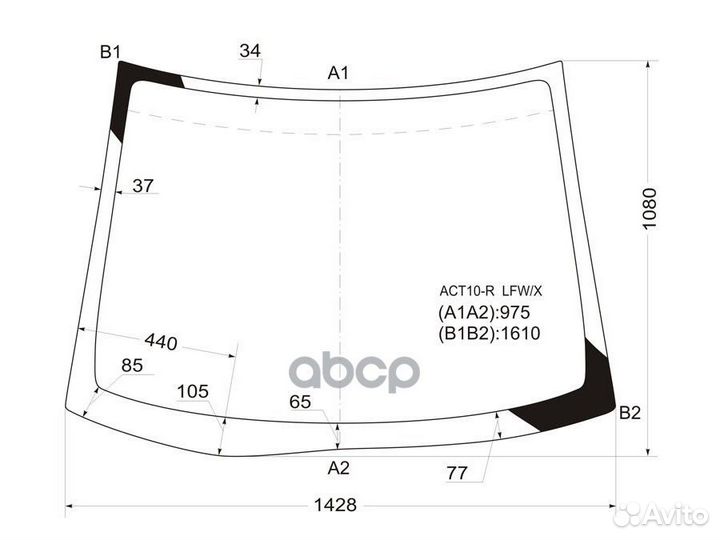 Стекло лобовое toyota OPA 00-05 ACT10-R LFW/X XYG