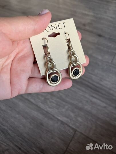 Monet, винтаж, серьги косички