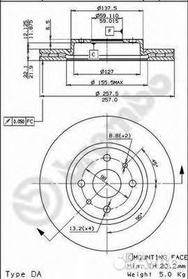 Brembo 09.5843.11 Тормозной диск