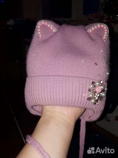 Шапка для девочки 6-12 месяцев