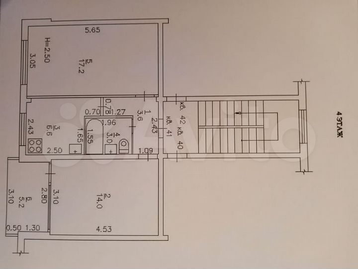 2-к. квартира, 47 м², 4/5 эт.