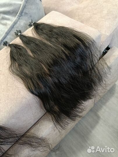 Натуральные волосы 50см чёрные