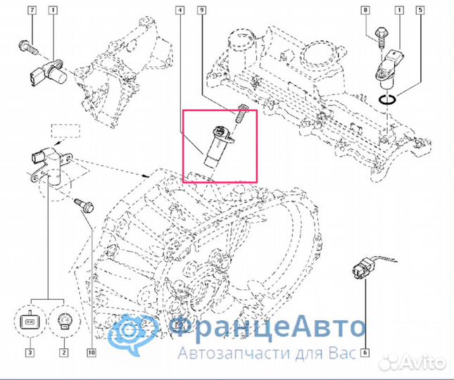 Датчик положения коленвала Renault Logan, Duster