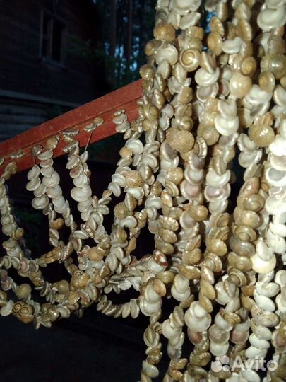 Штора, занавеска из ракушек. Ручная работа