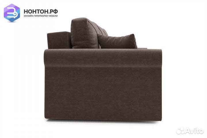 Диван еврокнижка Лира 3-х местный коричневый