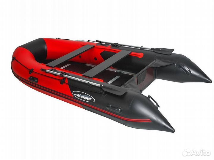 Надувная лодка gladiator B370 красно/черная