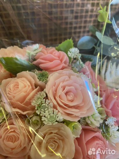 Букет роз из мыла