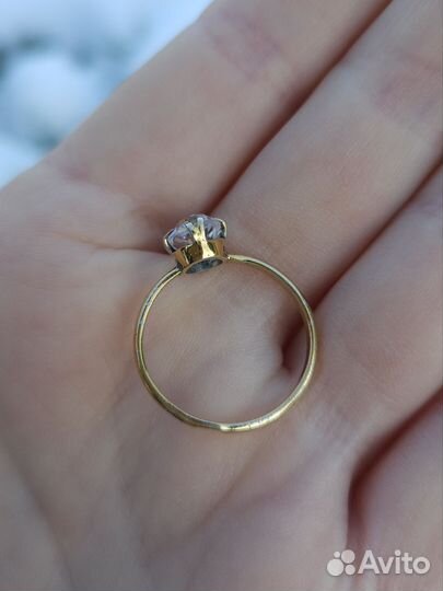 Советское кольцо, серебро 875, Горный Хрусталь