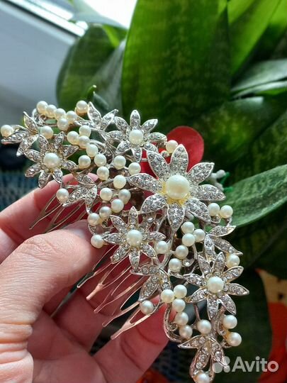 Свадебный гребень, свадебное украшение в прическу