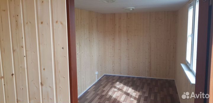 Бытовка бежевая с тамбуром 6х2,4м