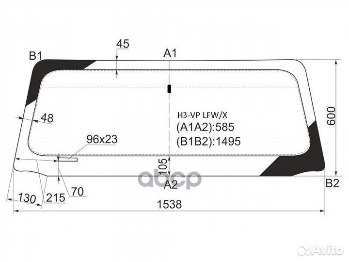 Стекло лобовое hummer H3 05-10 H3-VP LFW/X XYG