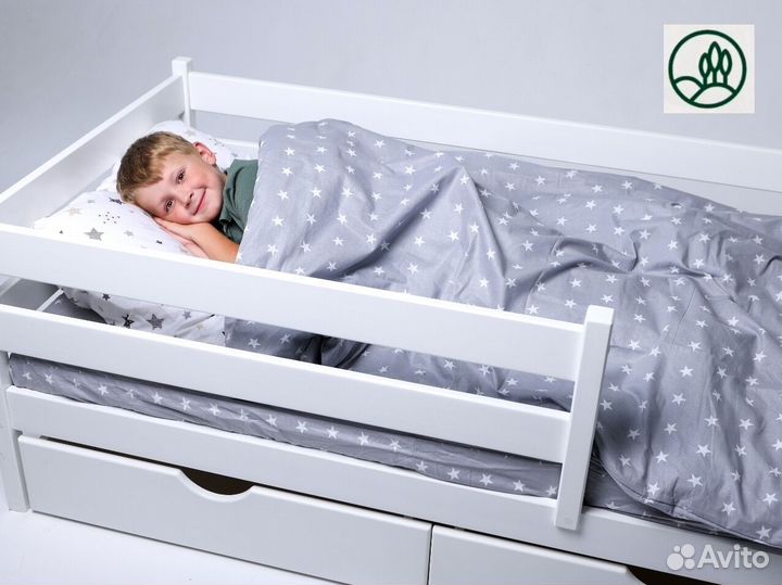 Односпальная детская кровать из березы, в наличии