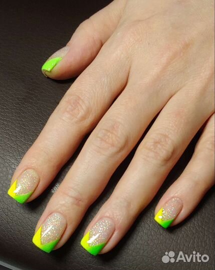 Маникюр, Пудровое покрытие б/лампы, Брови