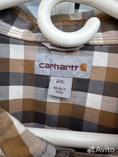 Винтажная рубашка Carhartt в клетку Y2K оверсайз