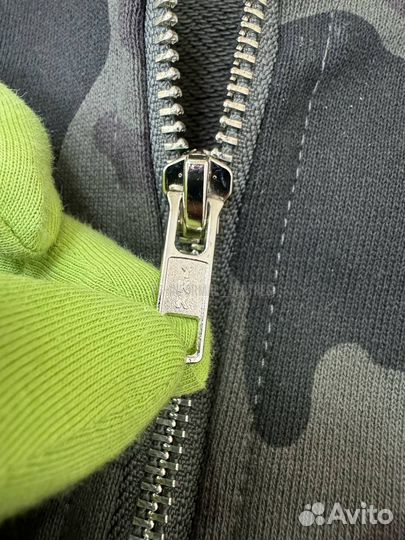 Зип худи Cav Empt камуфляж базовое темное зеленое