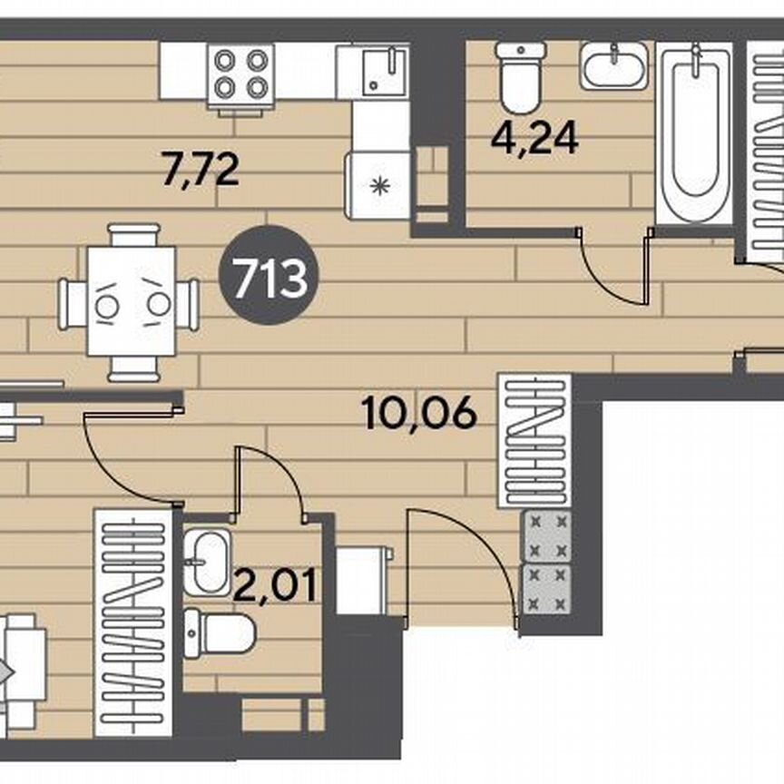 2-к. квартира, 62,9 м², 2/14 эт.