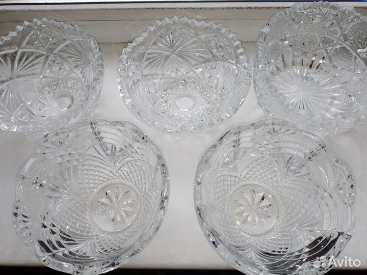 Хрусталь вазы, бокалы, салатницы