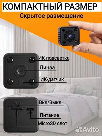 Мини камера видеонаблюдения. Wifi