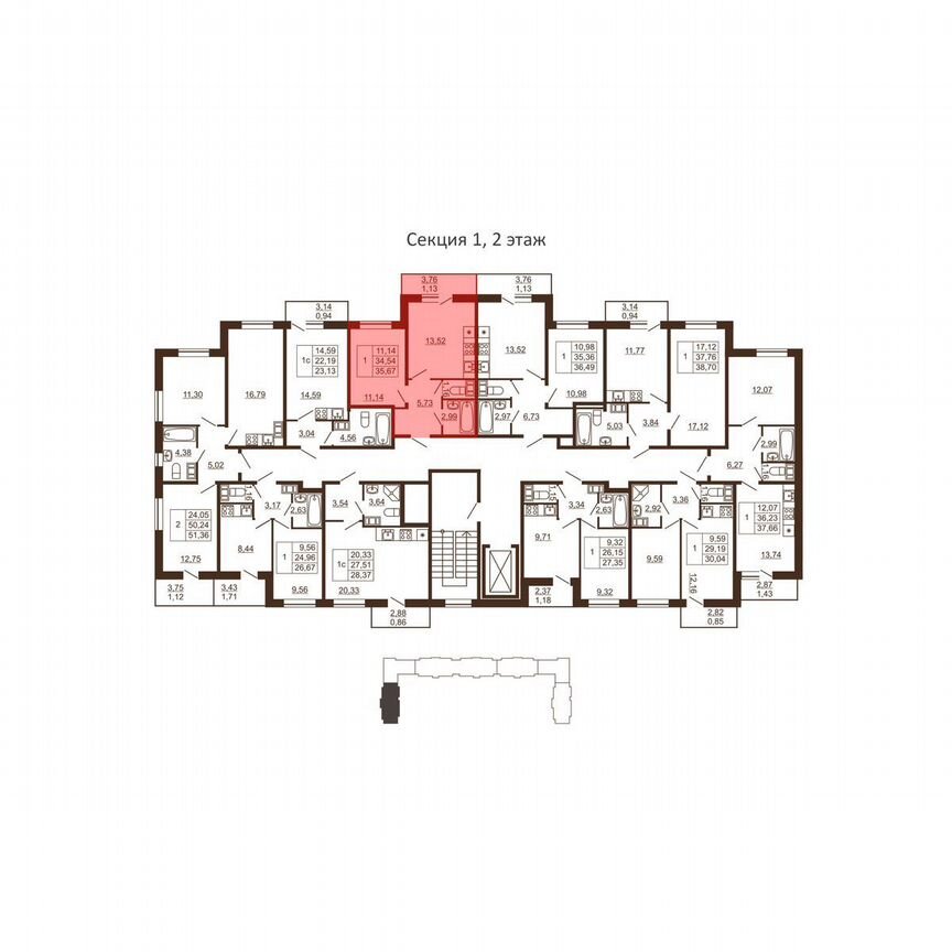 1-к. квартира, 35,7 м², 5/6 эт.