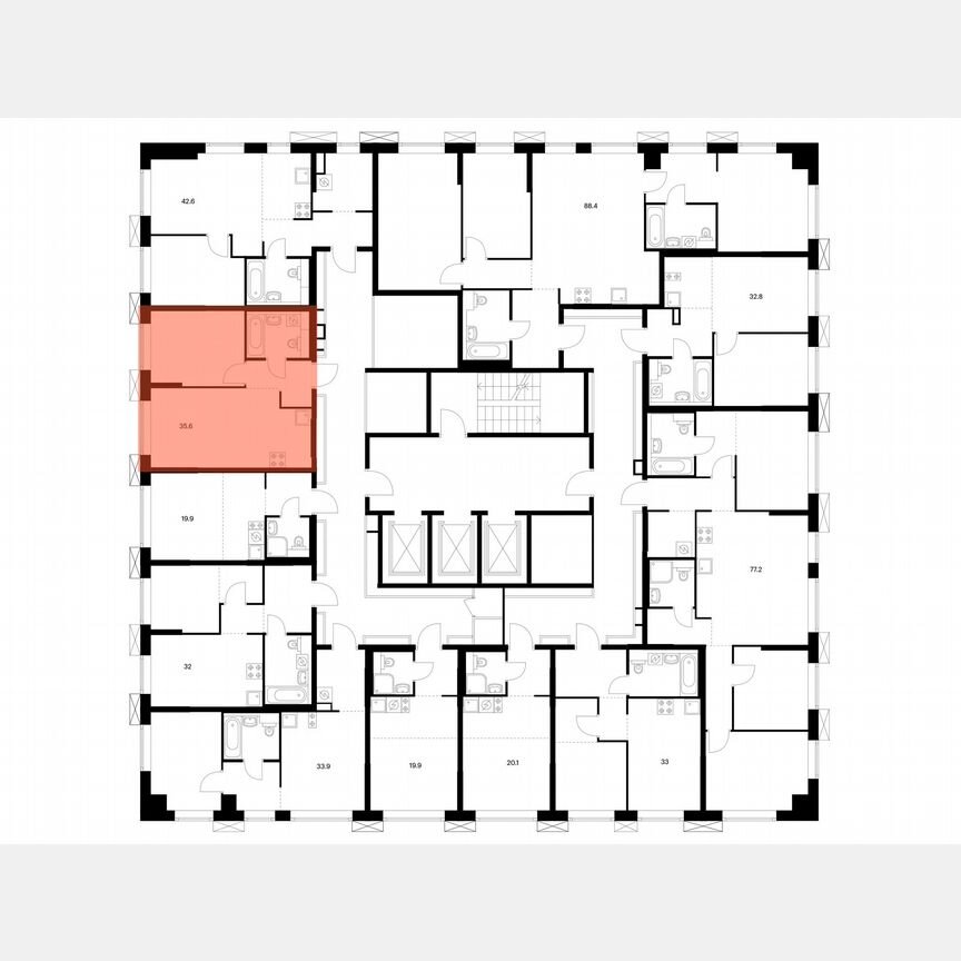 1-к. квартира, 35,6 м², 12/24 эт.