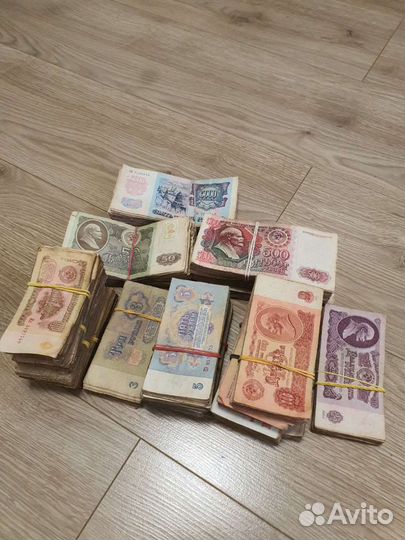 Банкноты СССР 1961-1992 гг пачками корешками