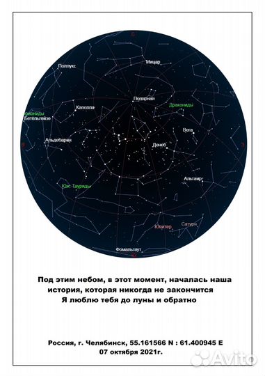 Карта звёздного неба в подарок