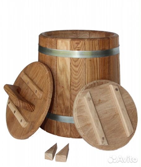 Кадка дубовая для засолки 5 литров с гнетом